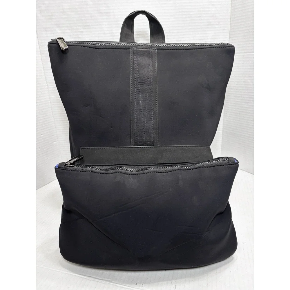 Caraa x Athleta Backpack Black Neoprene‎ Laptop Travel Bag Removable Pouch